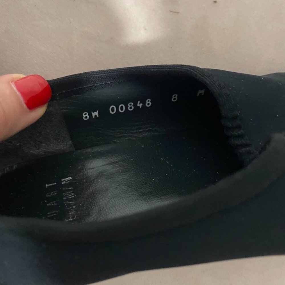 Stuart Weitzman Black Stretchy Pointed Toe Slip On Shoes Size 8 - Picture 4 of 7